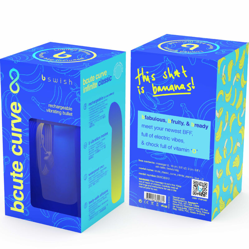 B SWISH - BCUTE CURVE INFINITE CLASSIC LIMITED EDITION OPLAADBARE VIBRATOR BLAUW SILICONEN