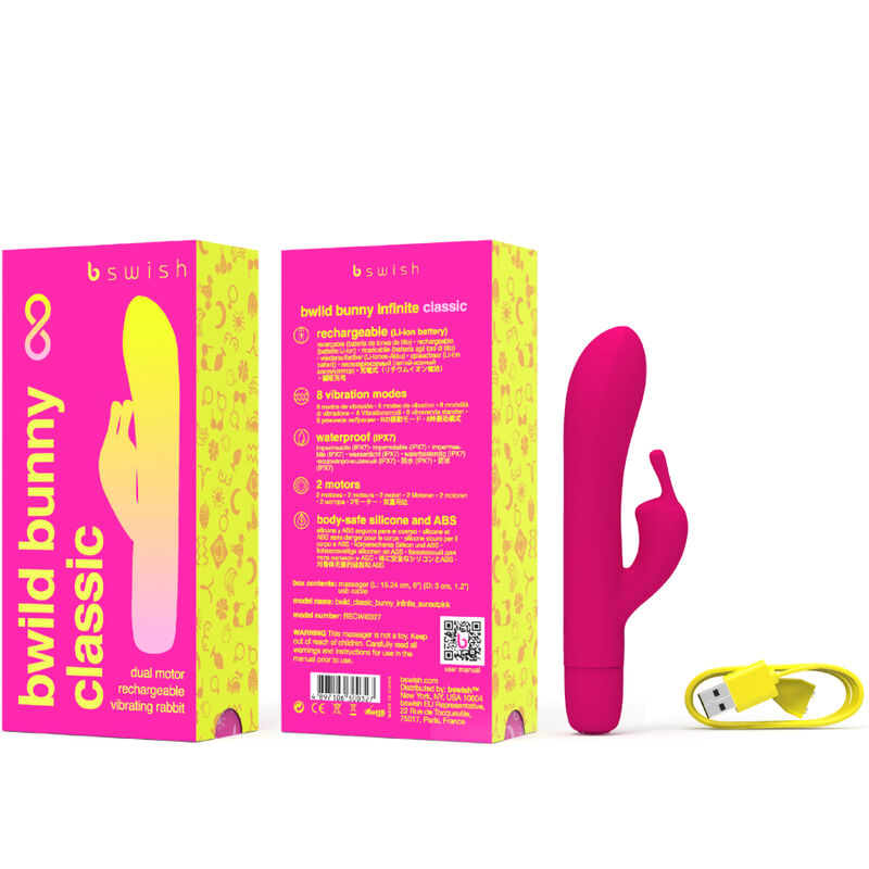 B SWISH - BWILD BUNNY INFINITE CLASSIC OPLAADBARE VIBRATOR ROZE SILICONEN
