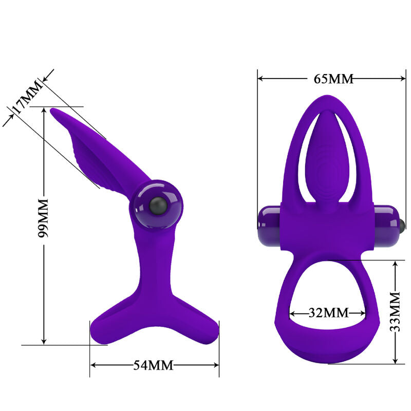 PRETTY LOVE - VIBRERENDE RING 10 VIBRATIES SILICONEN VIOLET