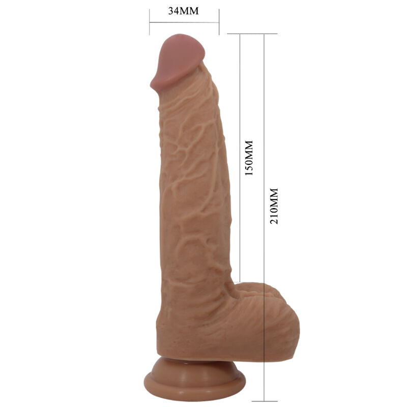 PRETTY LOVE - JONATHAN SILICONEN DILDO 3 VIBRATIES + 3 INVOERMATEN AFSTANDSBEDIENING 21 CM