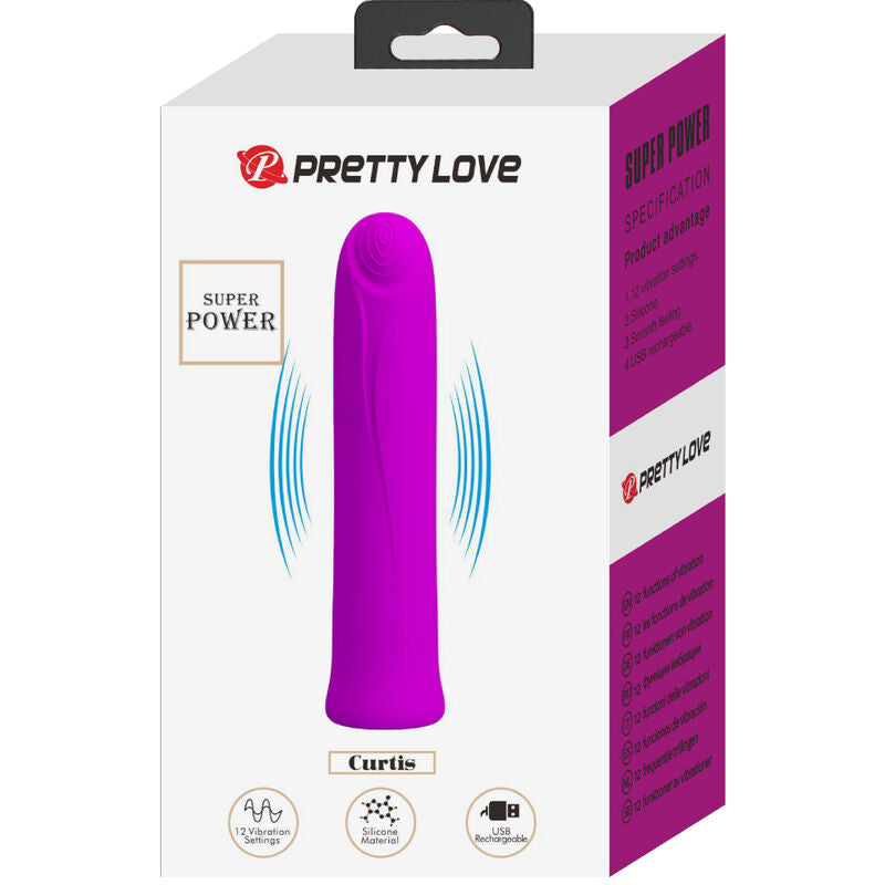 PRETTY LOVE - CURTIS MINI VIBRATOR SUPER POWER 12 VIBRATIES SILICONEN VIOLET