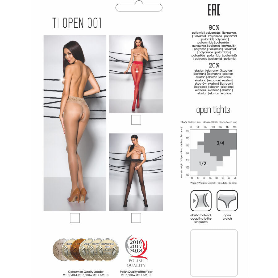 PASSIE - TIOPEN 001 ZWARTE PANTY 1/2 20 DEN