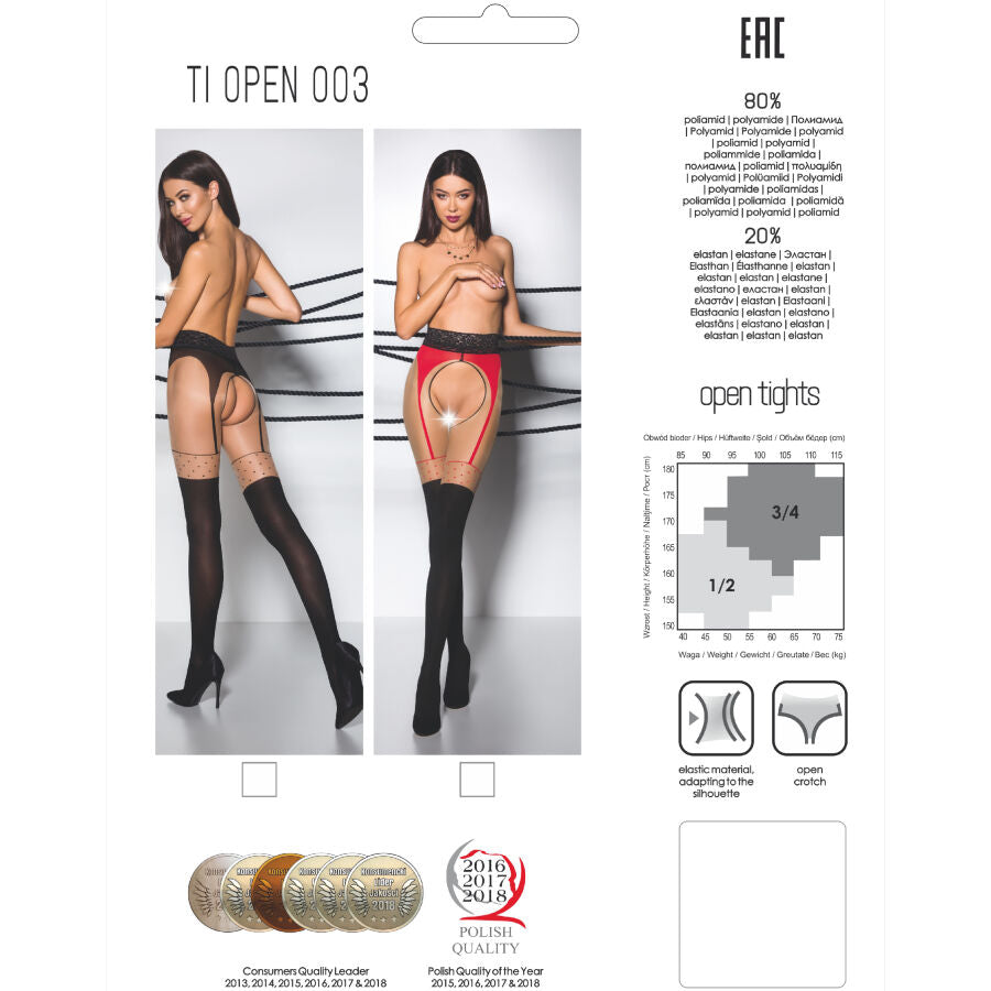 PASSIE - TIOPEN 003 ZWARTE PANTY 1/2 20/40 DEN