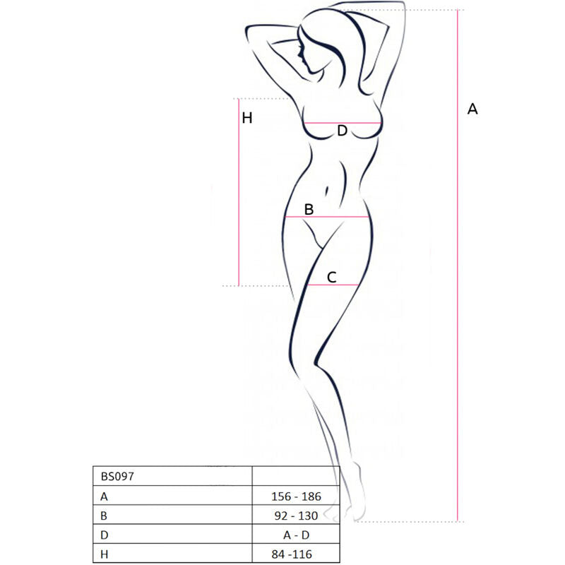 PASSIE - BS097 ZWARTE BODYSTOCKING ONE SIZE