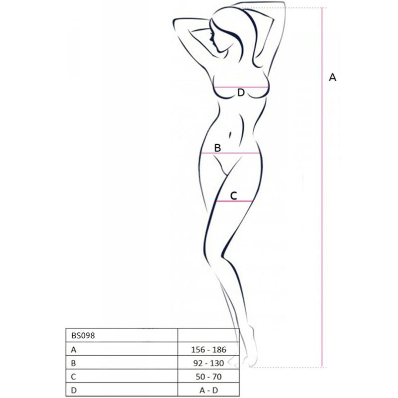PASSIE - BS098 BODYSTOCKING ZWART ONE SIZE