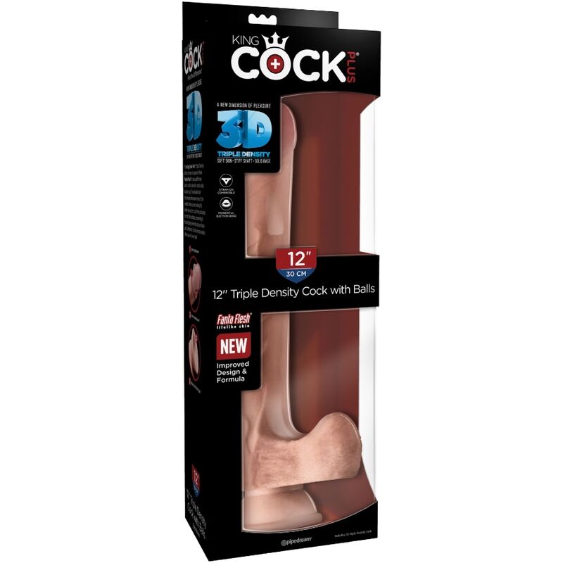 KING COCK - 3D REALISTISCHE PENIS MET TESTIKELEN 24,8 CM NATUURLIJK