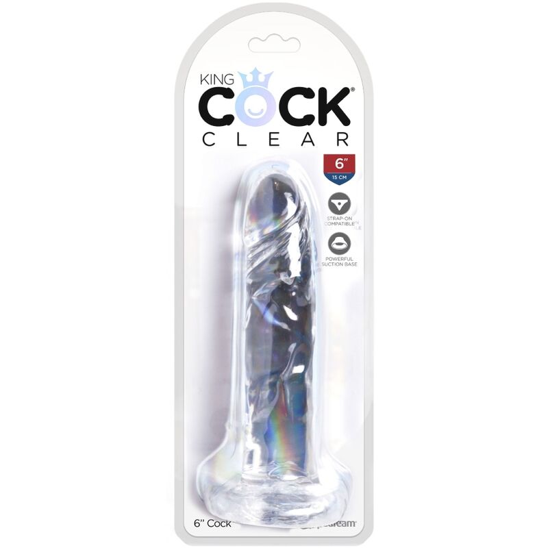KING COCK - HELDERE REALISTISCHE PENIS 15,5 CM TRANSPARANT