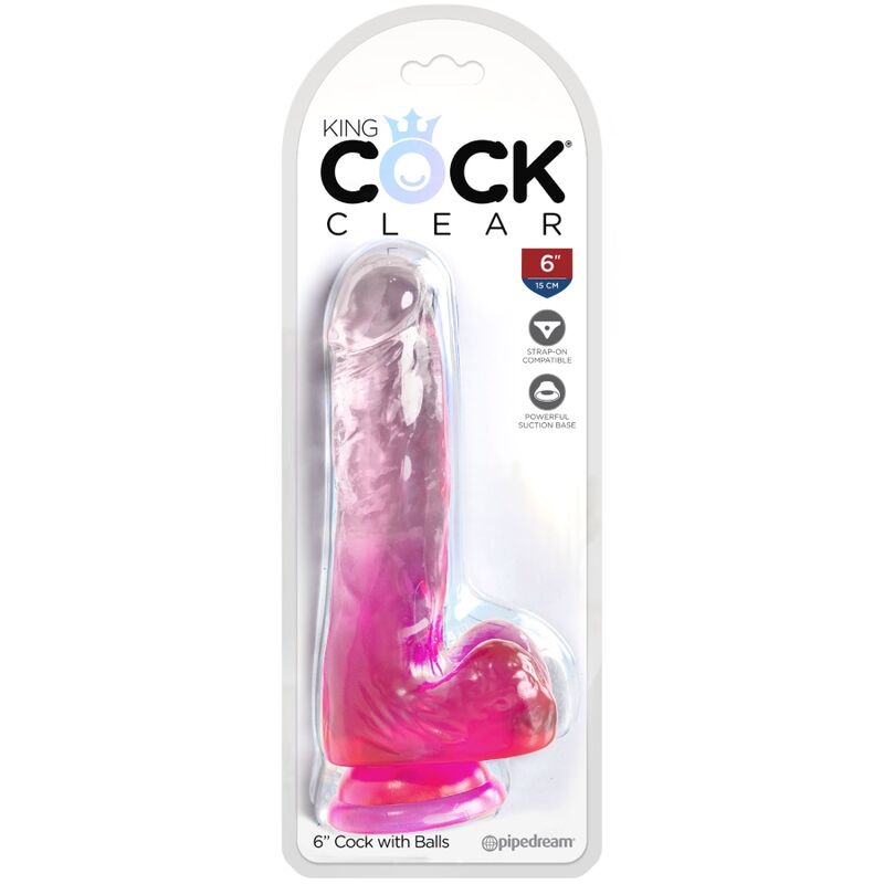 KING COCK - HELDERE REALISTISCHE PENIS MET TESTIKELEN 13,5 CM ROZE