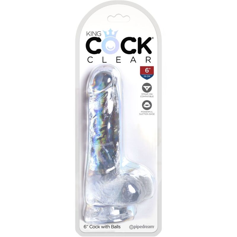 KING COCK - HELDERE REALISTISCHE PENIS MET TESTIKELEN 13,5 CM TRANSPARANT