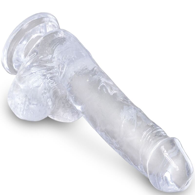 KING COCK - HELDERE REALISTISCHE PENIS MET TESTIKELEN 13,5 CM TRANSPARANT