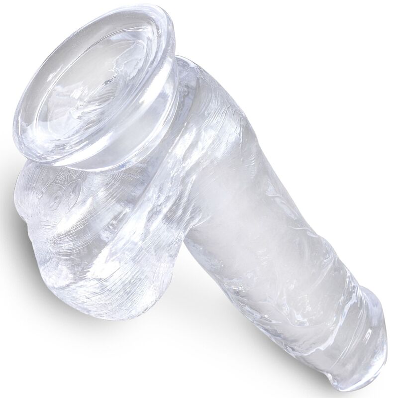 KING COCK - HELDERE REALISTISCHE PENIS MET TESTIKELEN 13,5 CM TRANSPARANT