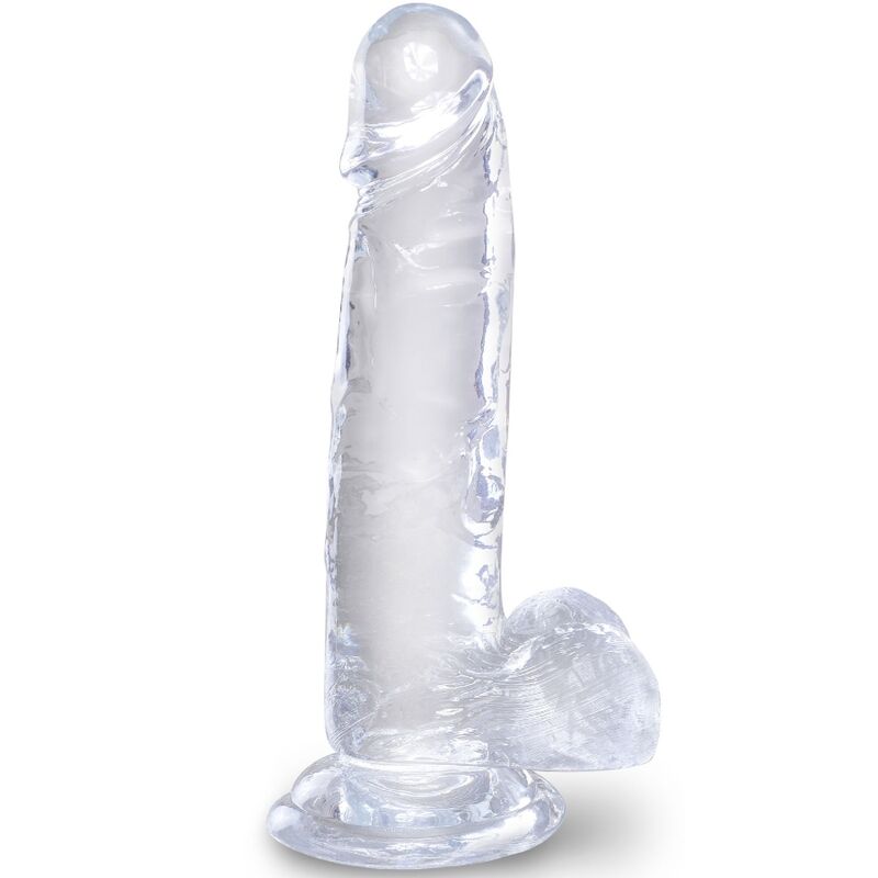 KING COCK - HELDERE REALISTISCHE PENIS MET TESTIKELEN 15,2 CM TRANSPARANT
