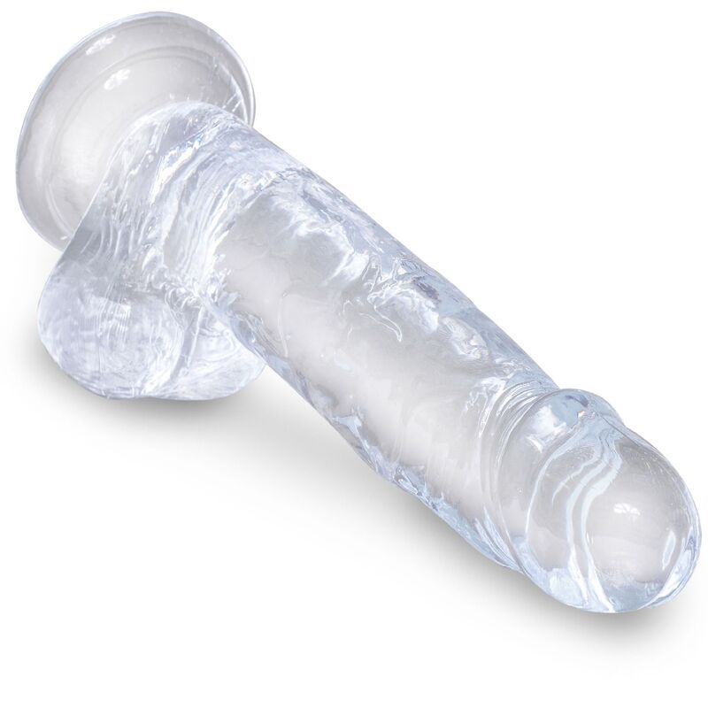 KING COCK - HELDERE REALISTISCHE PENIS MET TESTIKELEN 15,2 CM TRANSPARANT