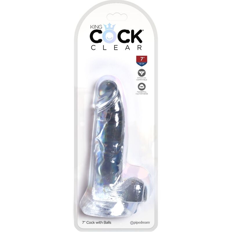 KING COCK - HELDERE REALISTISCHE PENIS MET TESTIKELEN 15,2 CM TRANSPARANT