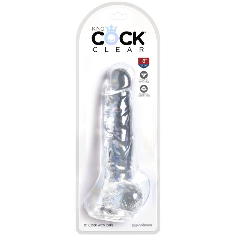 KING COCK - HELDERE REALISTISCHE PENIS MET TESTIKELEN 16,5 CM TRANSPARANT