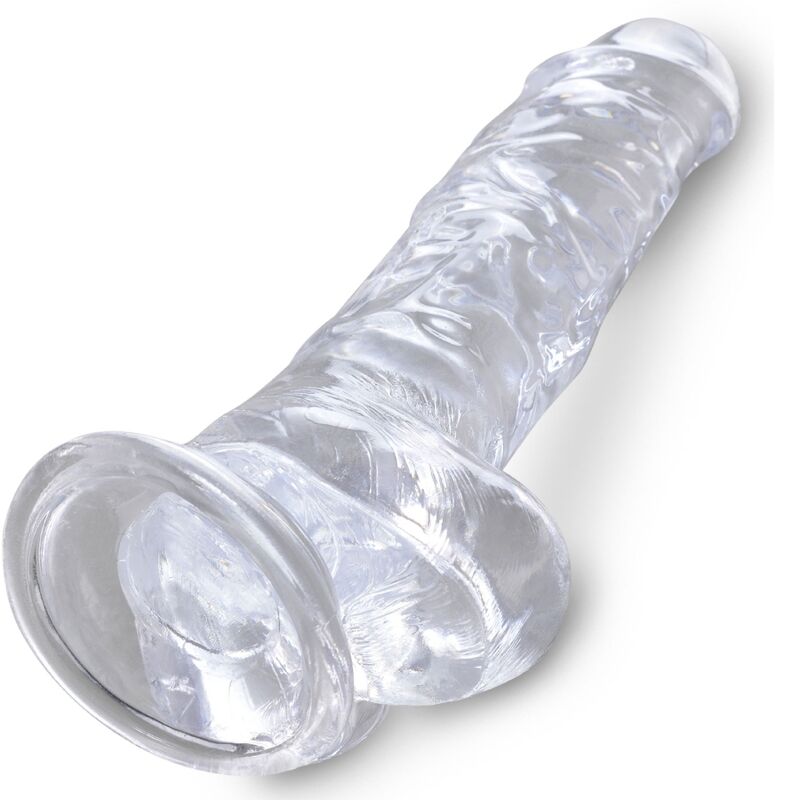 KING COCK - HELDERE REALISTISCHE PENIS MET TESTIKELEN 16,5 CM TRANSPARANT