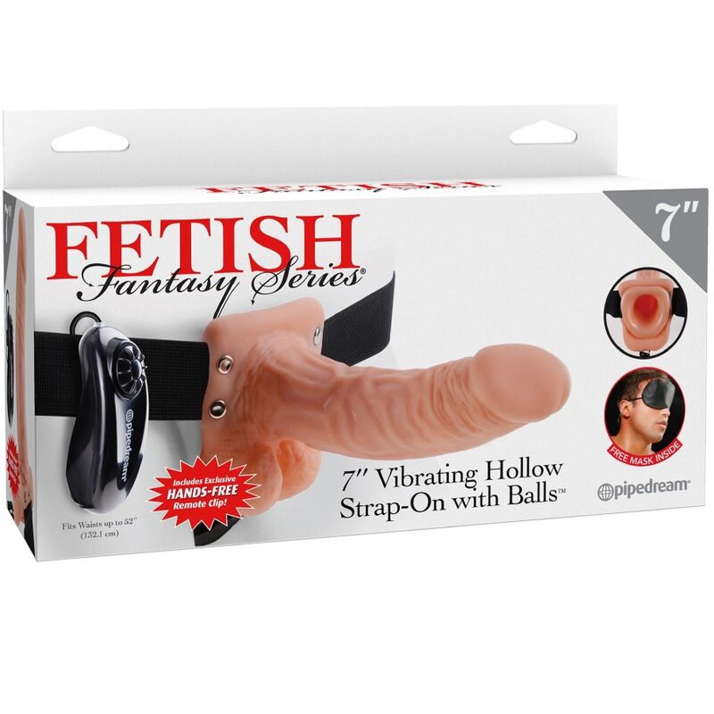 FETISH FANTASY SERIE - VERSTELBAAR HARNAS MET AFSTANDSBEDIENING, REALISTISCHE PENIS EN TESTIKELEN 17,8 CM
