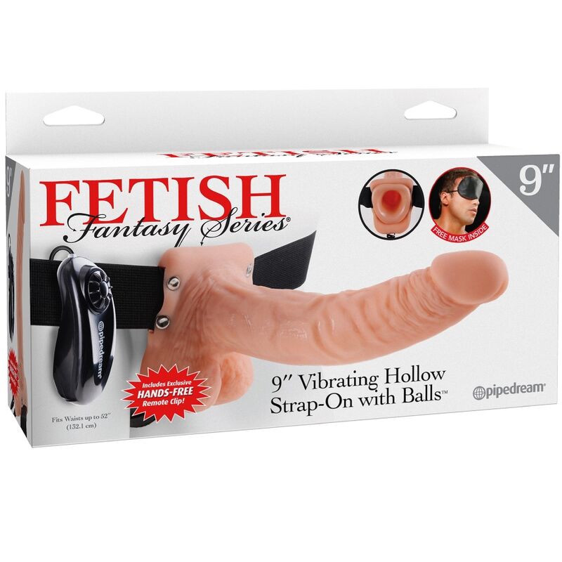 FETISH FANTASY SERIE - VERSTELBAAR HARNAS MET AFSTANDSBEDIENING, REALISTISCHE PENIS MET TESTIKELEN, 23 CM