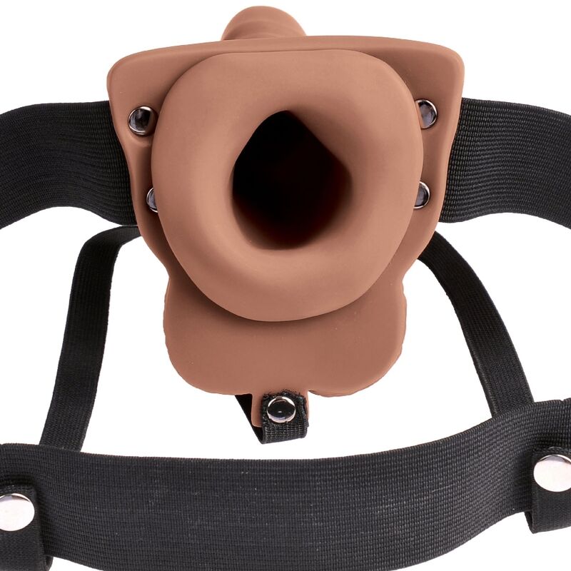 FETISH FANTASY SERIE - VERSTELBAAR HARNAS MET REALISTISCHE PENIS, OPLAADBARE TESTIKELEN EN VIBRATOR (15 CM)