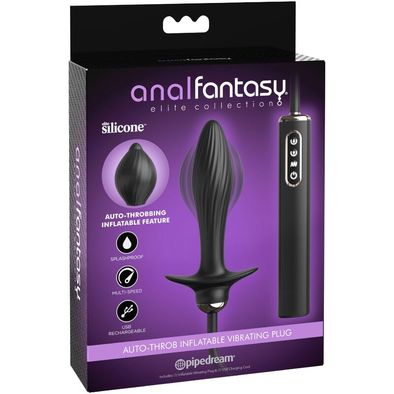 ANAL FANTASY ELITE COLLECTIE - OPBLAASBARE PLUG &amp; AUTO-THROB VIBRATOR