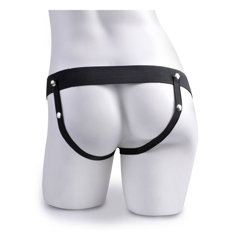 FETISH FANTASY SERIE - VERSTELBAAR HARNAS REALISTISCHE PENIS MET SPUITENDE TESTIKELEN 19 CM