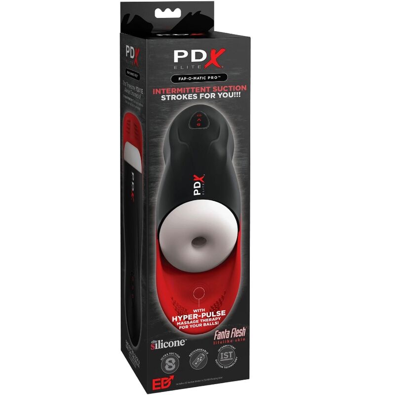 PDX ELITE - FAP-O-MATIC PRO STROKER MASTURBATOR MET TESTIKELBASIS