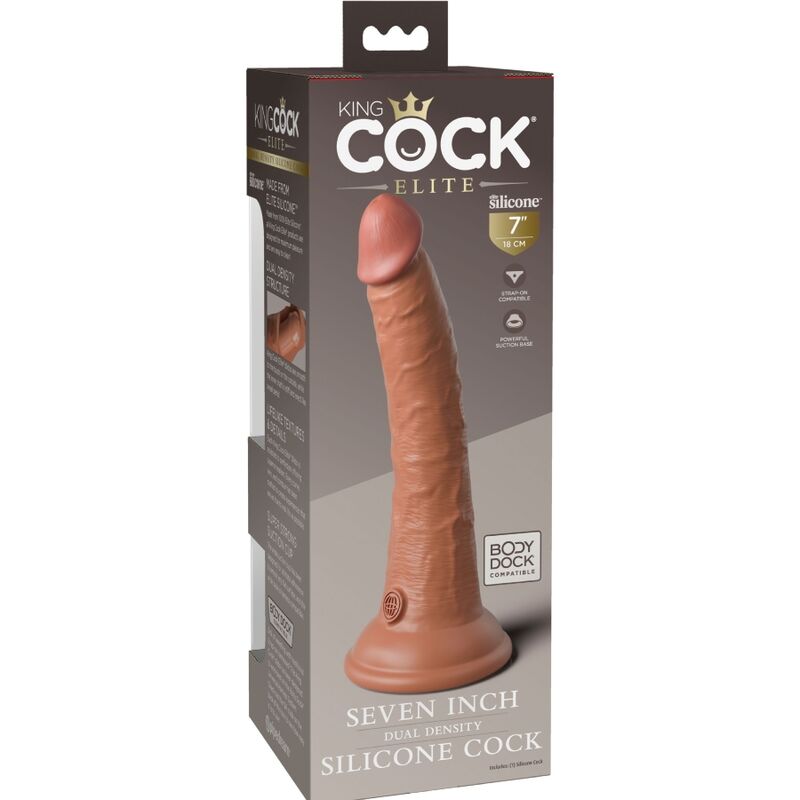 KING COCK - ELITE REALISTISCHE SILICONEN DILDO 17,8 CM CANDY