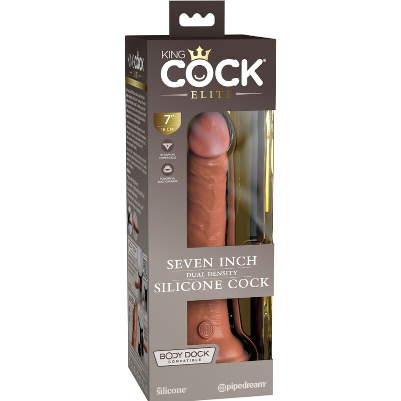 KING COCK - ELITE REALISTISCHE SILICONEN DILDO 17,8 CM CANDY