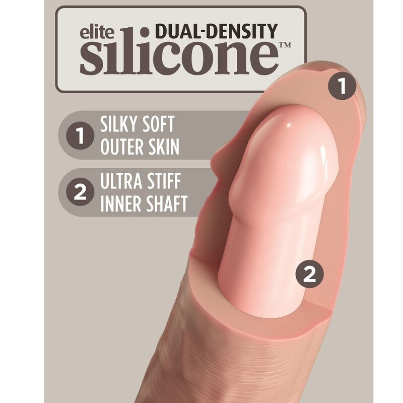KING COCK - ELITE REALISTISCHE DILDO VIBRATOR &amp; SILICONEN AFSTANDSBEDIENING 17,8 CM