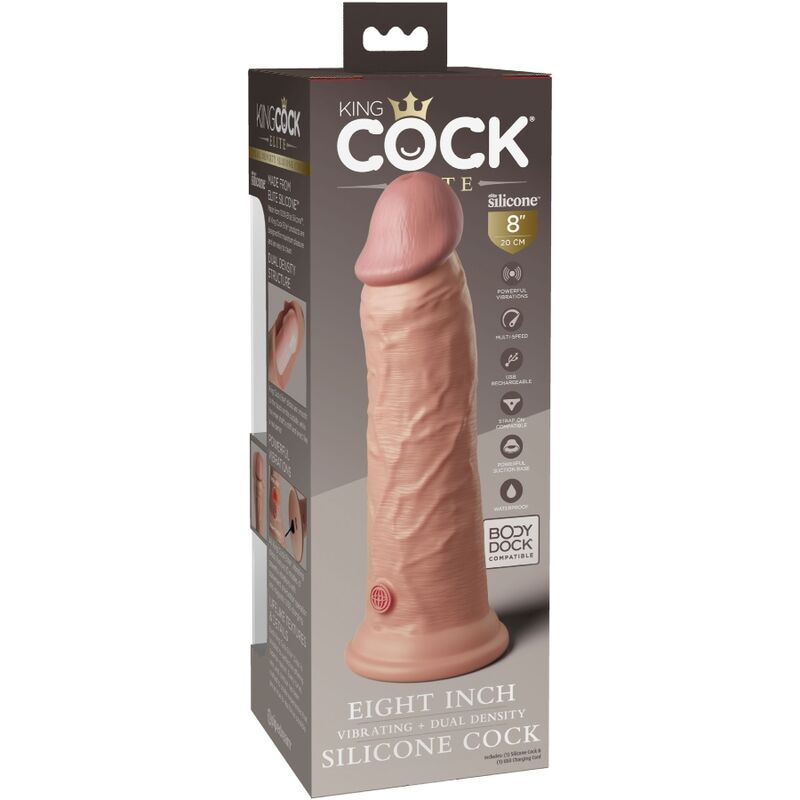 KING COCK - ELITE REALISTISCHE VIBRATOR &amp; SILICONEN DILDO 20,3 CM