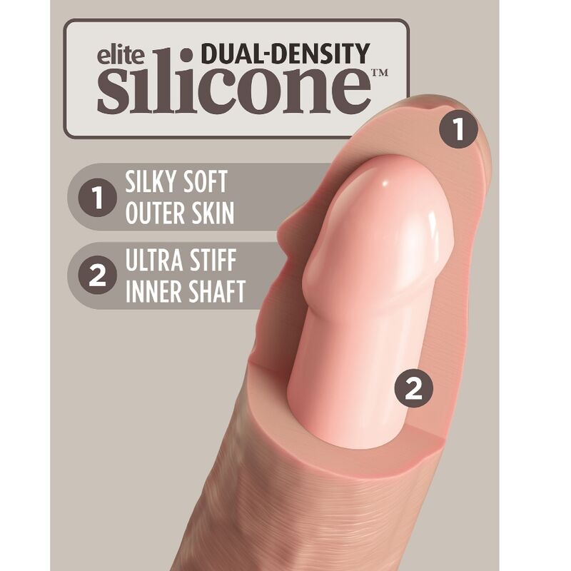 KING COCK - ELITE REALISTISCHE DILDO VIBRATOR &amp; SILICONEN AFSTANDSBEDIENING 23 CM