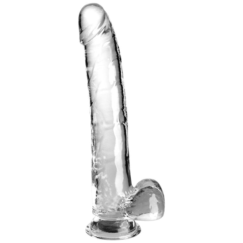 KING COCK - DOORZICHTIGE DILDO MET TESTIKELEN 24,8 CM TRANSPARANT