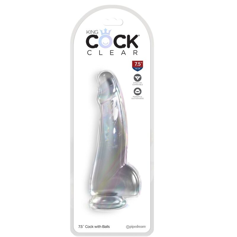 KING COCK - DOORZICHTIGE DILDO MET TESTIKELEN 15,2 CM TRANSPARANT