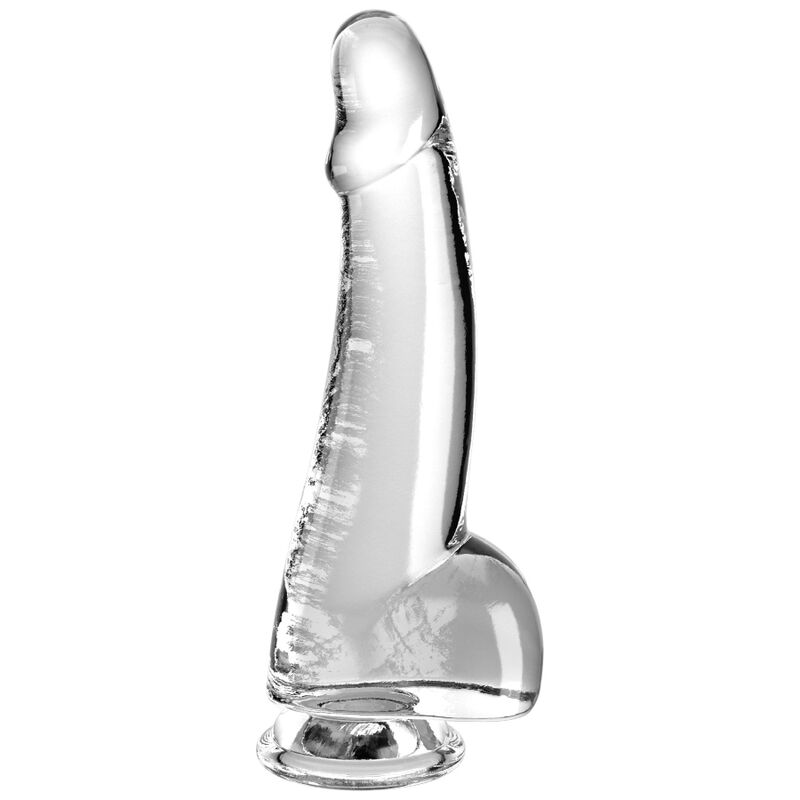 KING COCK - DOORZICHTIGE DILDO MET TESTIKELEN 15,2 CM TRANSPARANT