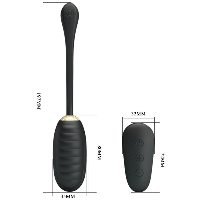 PRETTY LOVE - DOREEN LUXE OPLAADBARE ZWARTE VIBRATIE-EI MET AFSTANDSBEDIENING