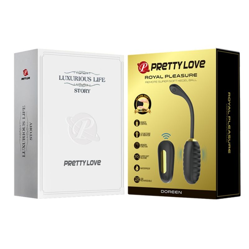 PRETTY LOVE - DOREEN LUXE OPLAADBARE ZWARTE VIBRATIE-EI MET AFSTANDSBEDIENING