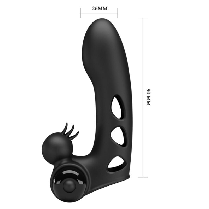 PRETTY LOVE - ORLANDO ZWARTE VIBRATOR VINGERBESCHERMING