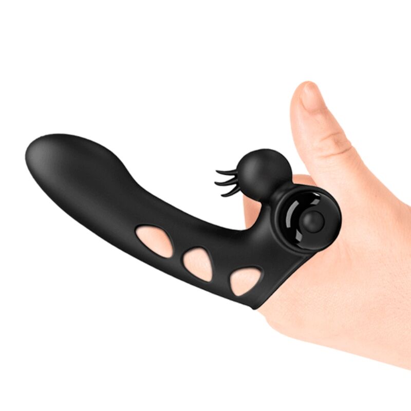 PRETTY LOVE - ORLANDO ZWARTE VIBRATOR VINGERBESCHERMING