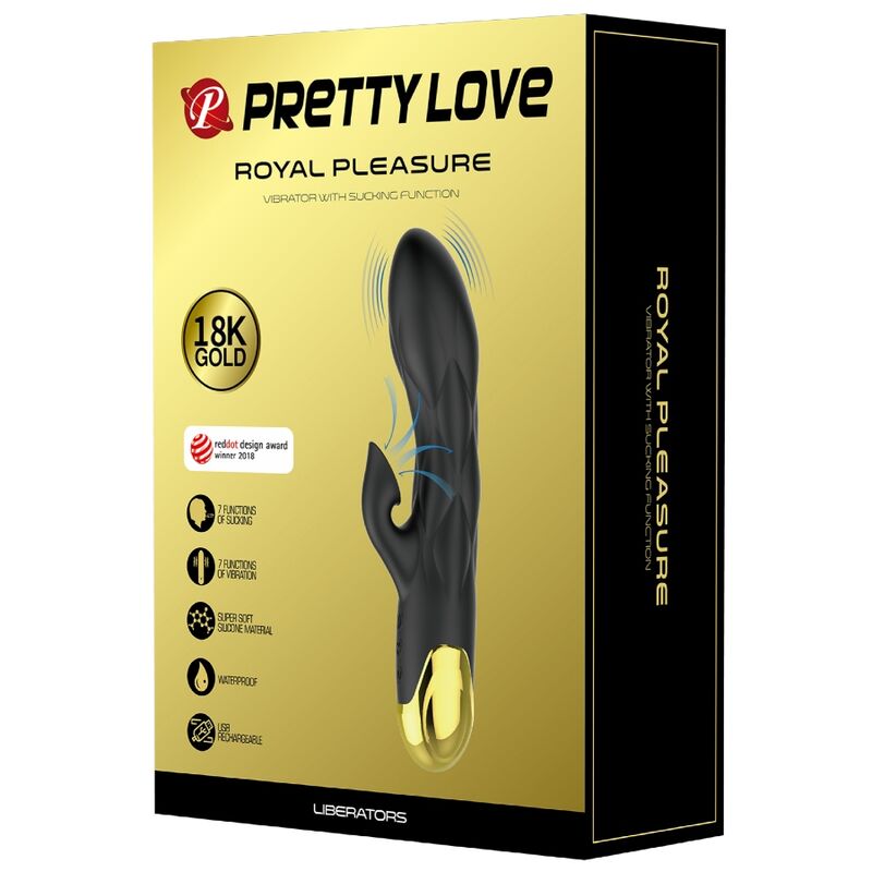 PRETTY LOVE - LUXE VERGULDE OPLAADBARE ZWARTE VIBRATOR