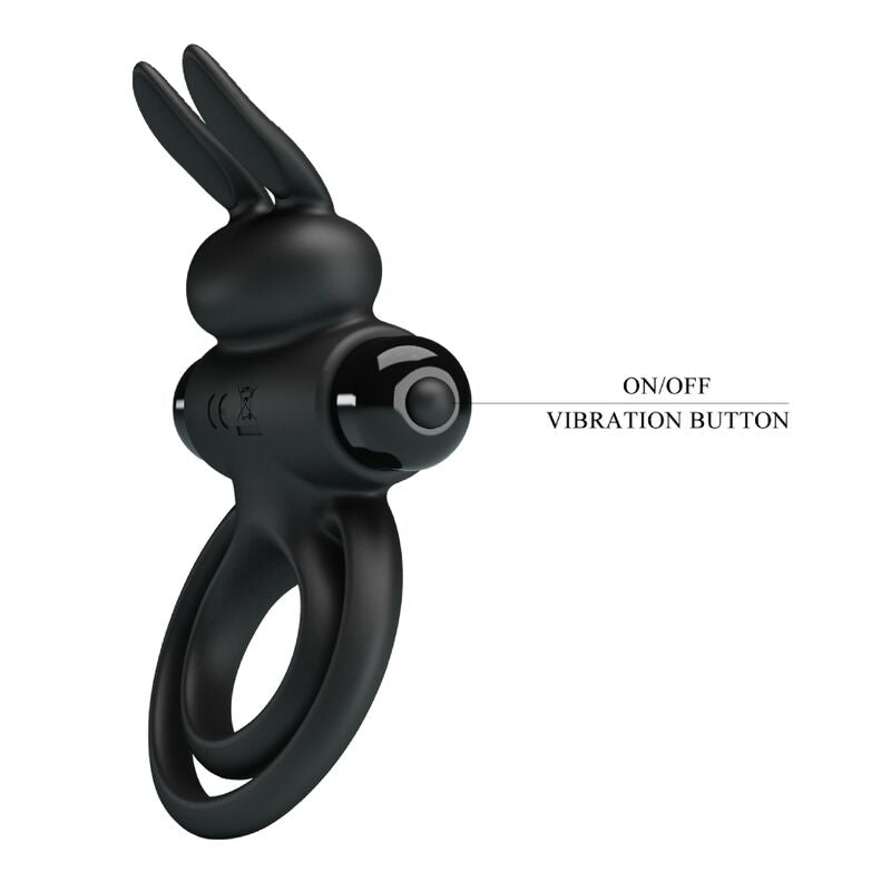 PRETTY LOVE - VIBRERENDE RING III KONIJN VOOR ZWARTE PENIS