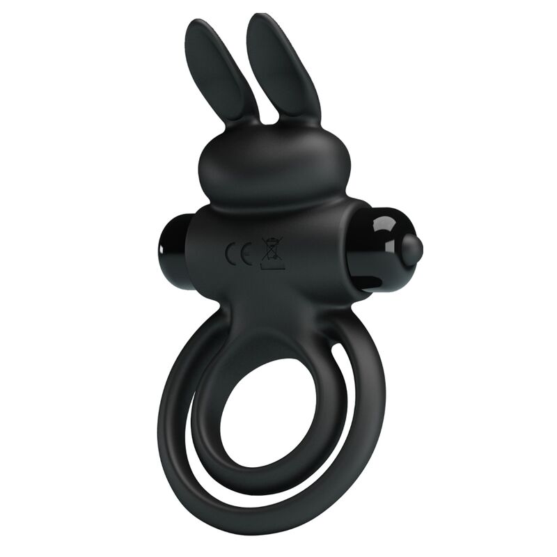 PRETTY LOVE - VIBRERENDE RING III KONIJN VOOR ZWARTE PENIS