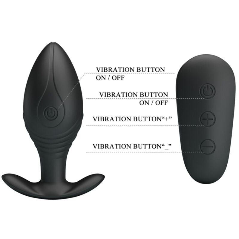 PRETTY LOVE - REGINA PLUG OPLAADBARE ANALE VIBRATOR ZWART
