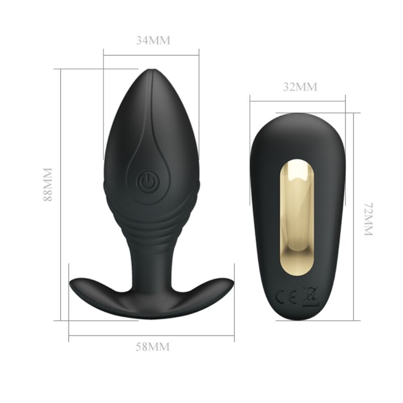 PRETTY LOVE - REGINA PLUG OPLAADBARE ANALE VIBRATOR ZWART