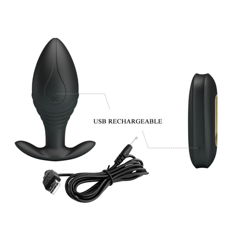 PRETTY LOVE - REGINA PLUG OPLAADBARE ANALE VIBRATOR ZWART