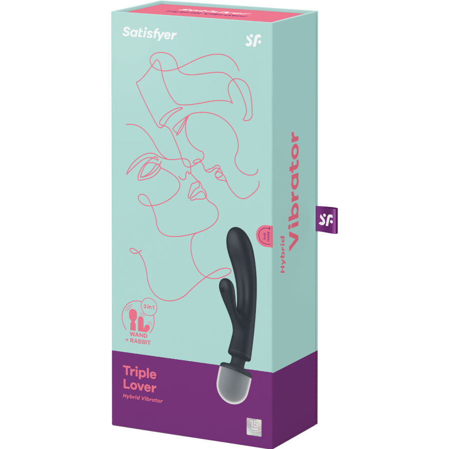 SATISFYER - TRIPLE LOVER RABBIT ROZE VIBRERENDE MASSAGER