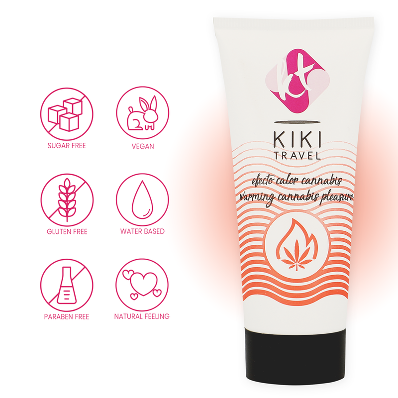KIKÍ TRAVEL - GLIJGEL MET CANNABISSMAAK EN INTENS HITTE-EFFECT 50 ML