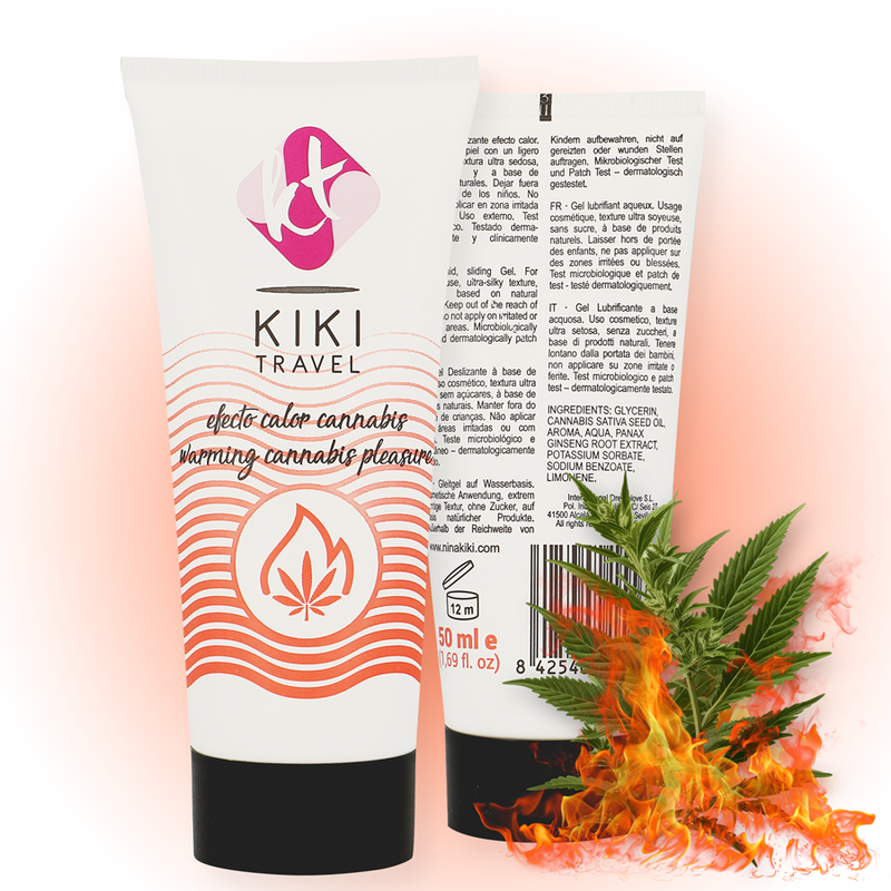 KIKÍ TRAVEL - GLIJGEL MET CANNABISSMAAK EN INTENS HITTE-EFFECT 50 ML