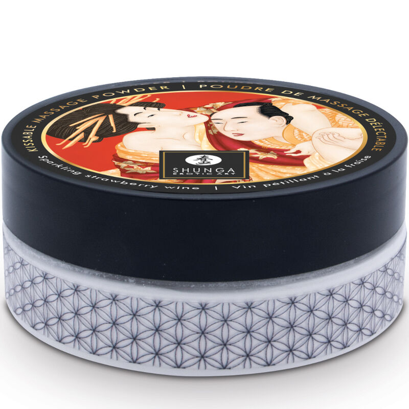 SHUNGA - AARDBEI EETBARE MASSAGEPOEDER KIT