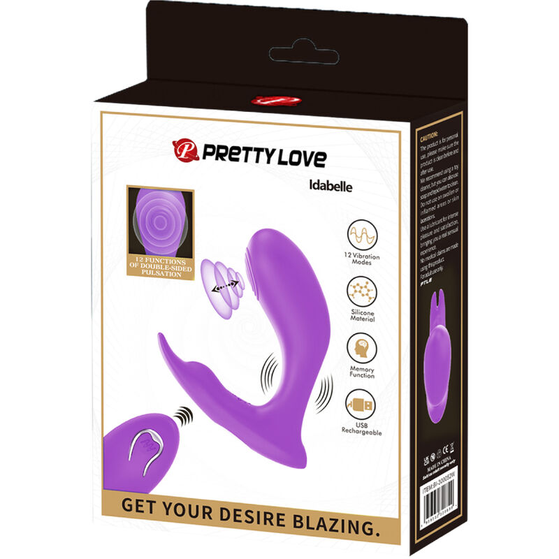 PRETTY LOVE - IDABELLE VIBRATIE &amp; PULSATIE AFSTANDSBEDIENING VIOLET