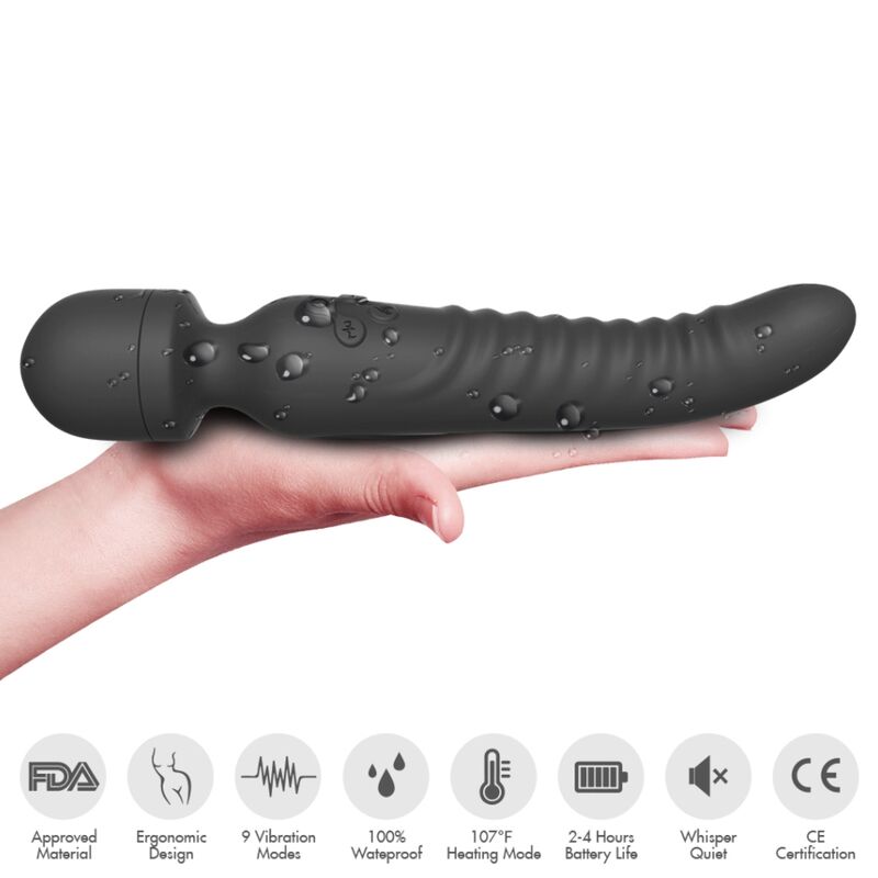 ARMONY - MISSION MASSAGER &amp; VIBRATOR MET HITTE-EFFECT, ZWART